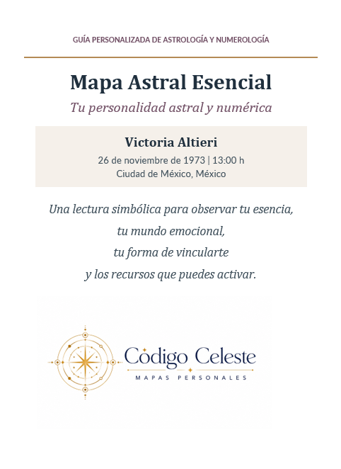 Portada personalizada del Mapa Astral Esencial